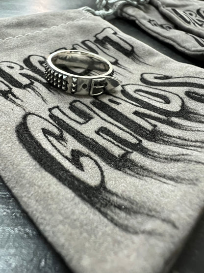 'Studded Belt' Silver Ring