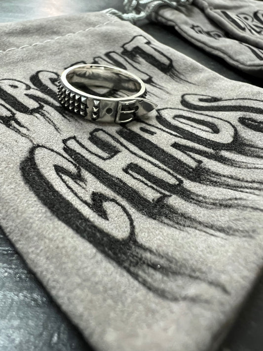 'Studded Belt' Silver Ring