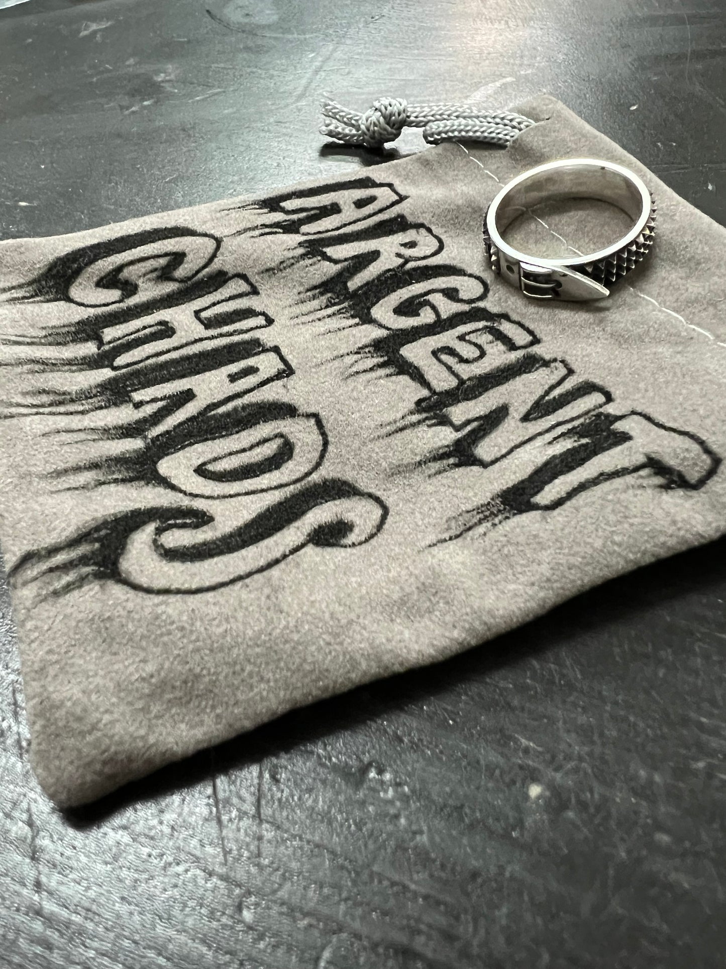 'Studded Belt' Silver Ring